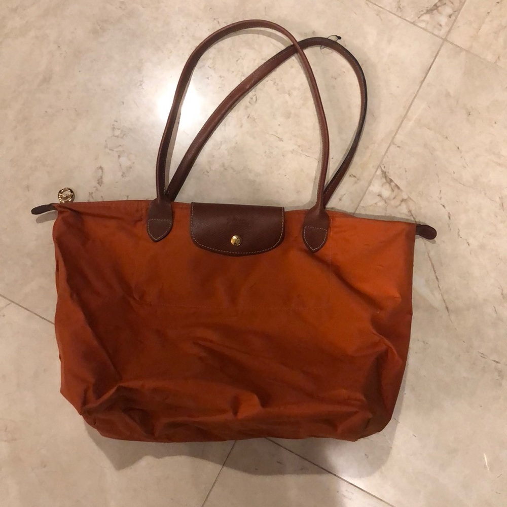 Orange LongChamp large Tote